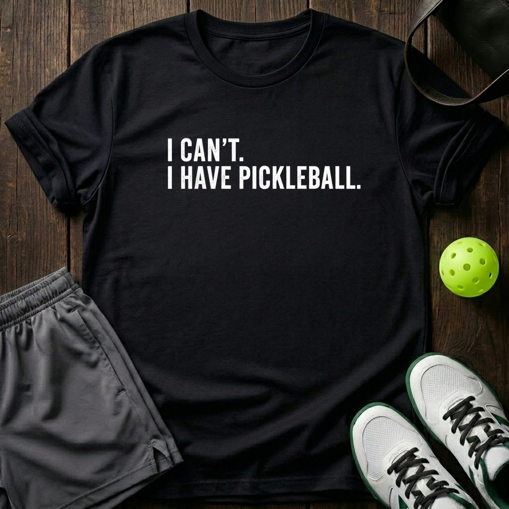 I Can T I Have Pickleball T-Shirt — Black