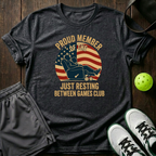 Proud Member Of The Just Resting Between Games Club T-Shirt — Dark Heather