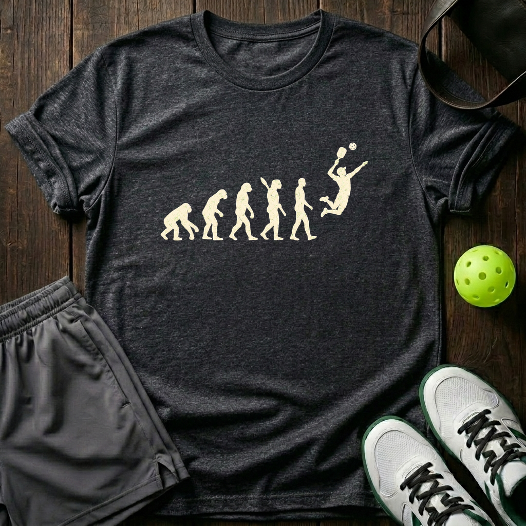 Pickleball Evolution T-Shirt — Dark Heather