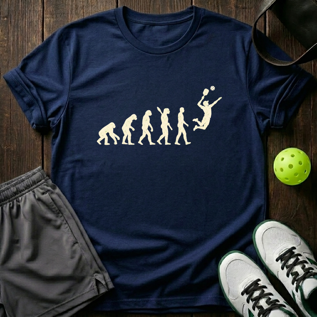 Pickleball Evolution T-Shirt — Navy