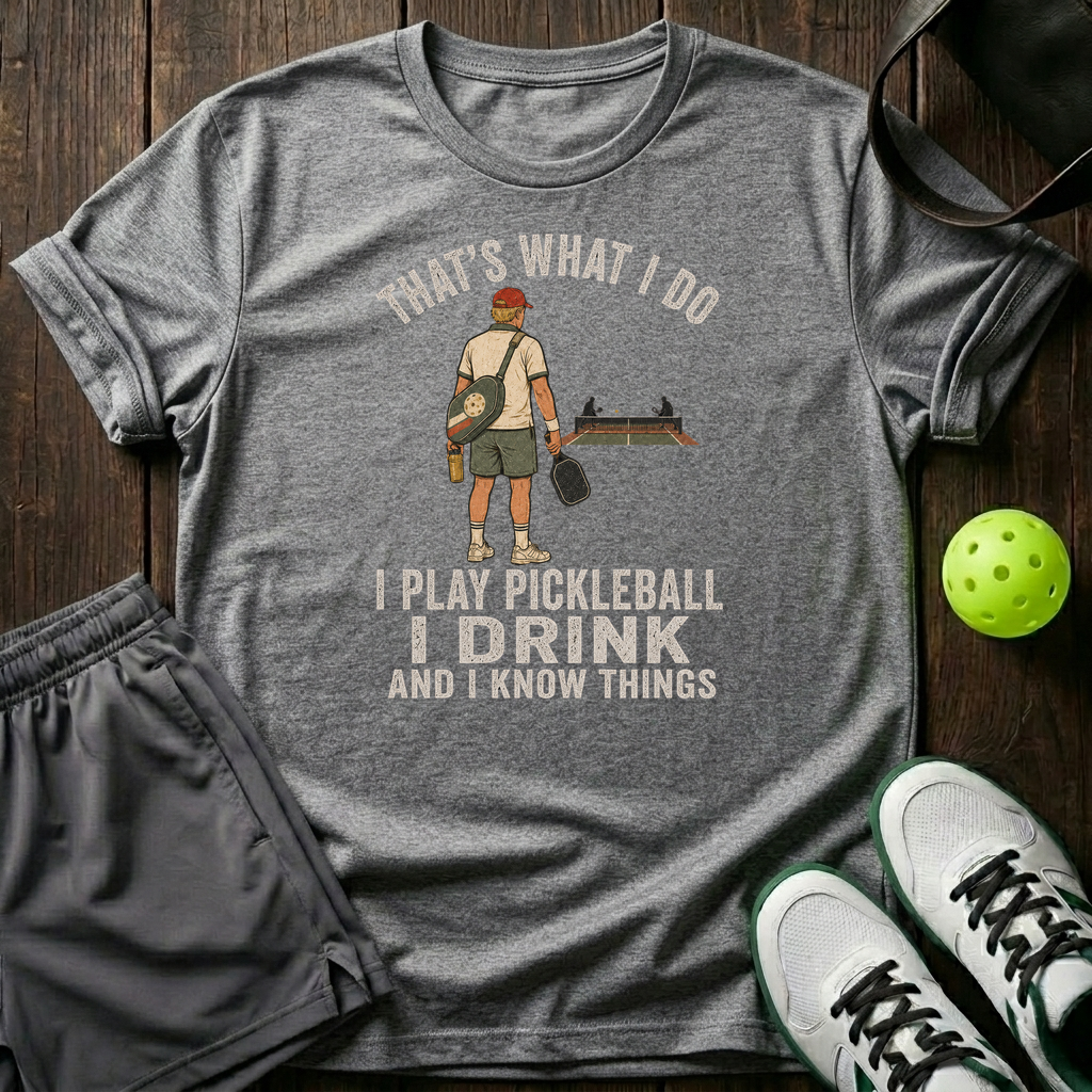 Tha's What I Do I Play Pickleball I Drink T-Shirt — Sport Grey
