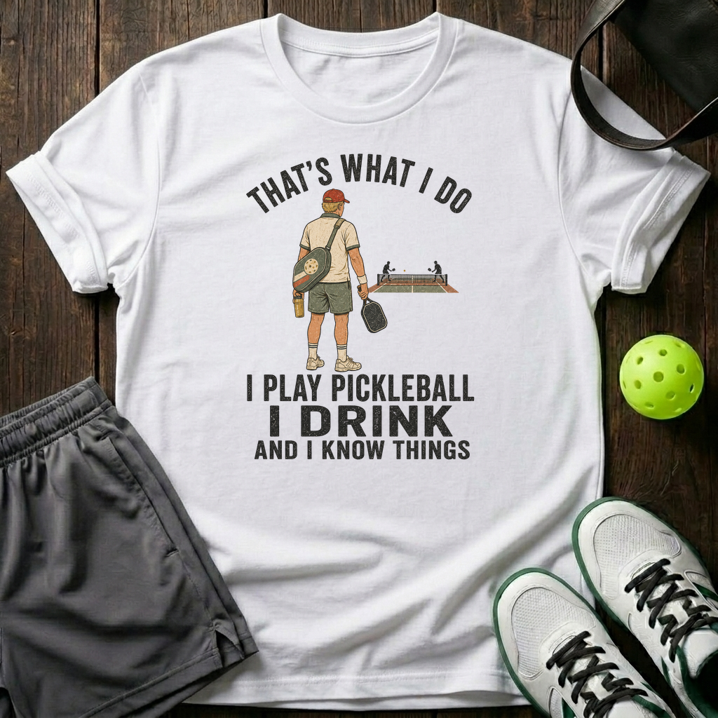 Tha's What I Do I Play Pickleball I Drink T-Shirt — White