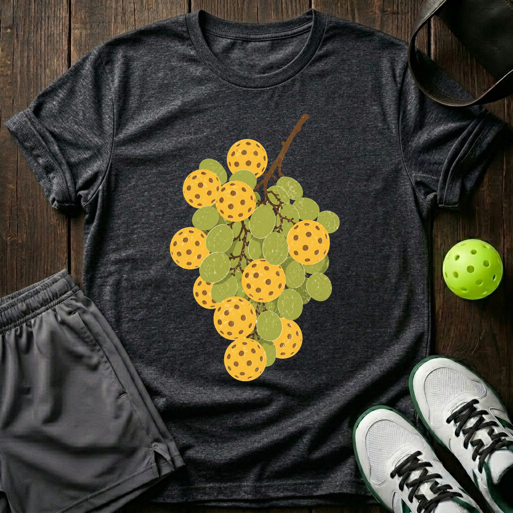 Pickleball Grapes T-Shirt — Dark Heather