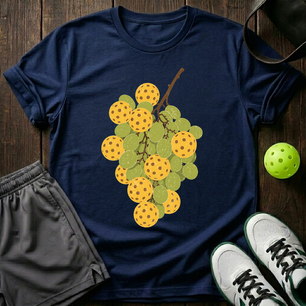 Pickleball Grapes T-Shirt — Navy
