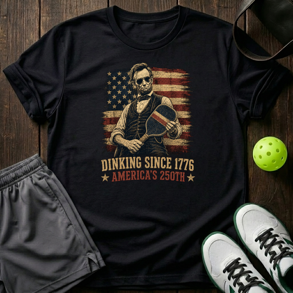 Dinking Since 1776 Americas 250Th T-Shirt — Black