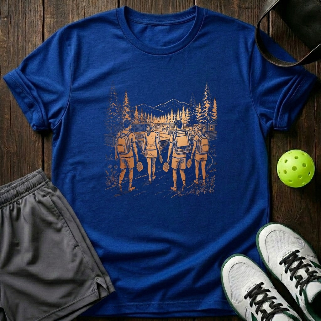 Squad Forest Walk Line Art Graphic T-Shirt