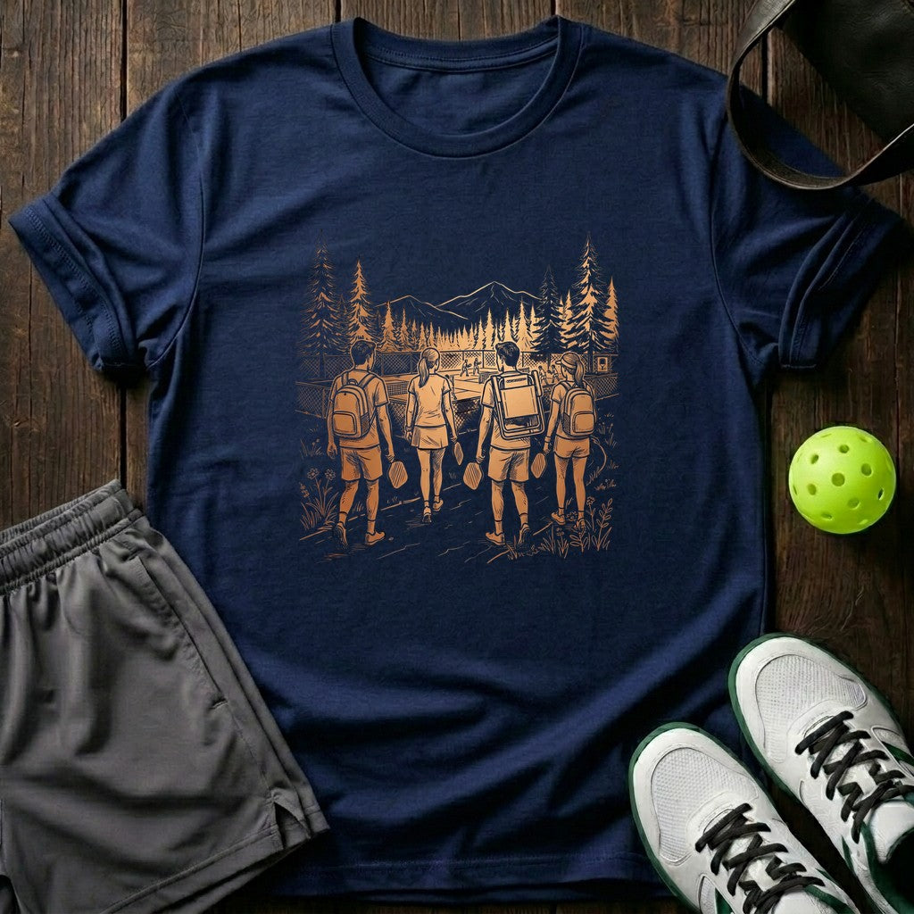 Squad Forest Walk Line Art Graphic T-Shirt