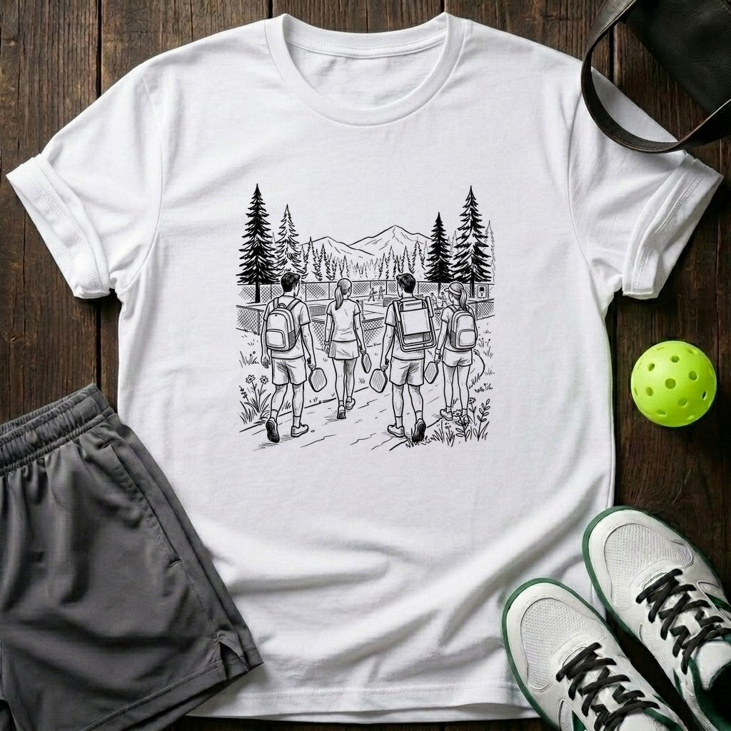 Squad Forest Walk Line Art Graphic T-Shirt