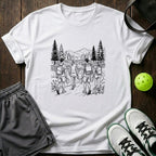 Squad Forest Walk Line Art Graphic T-Shirt