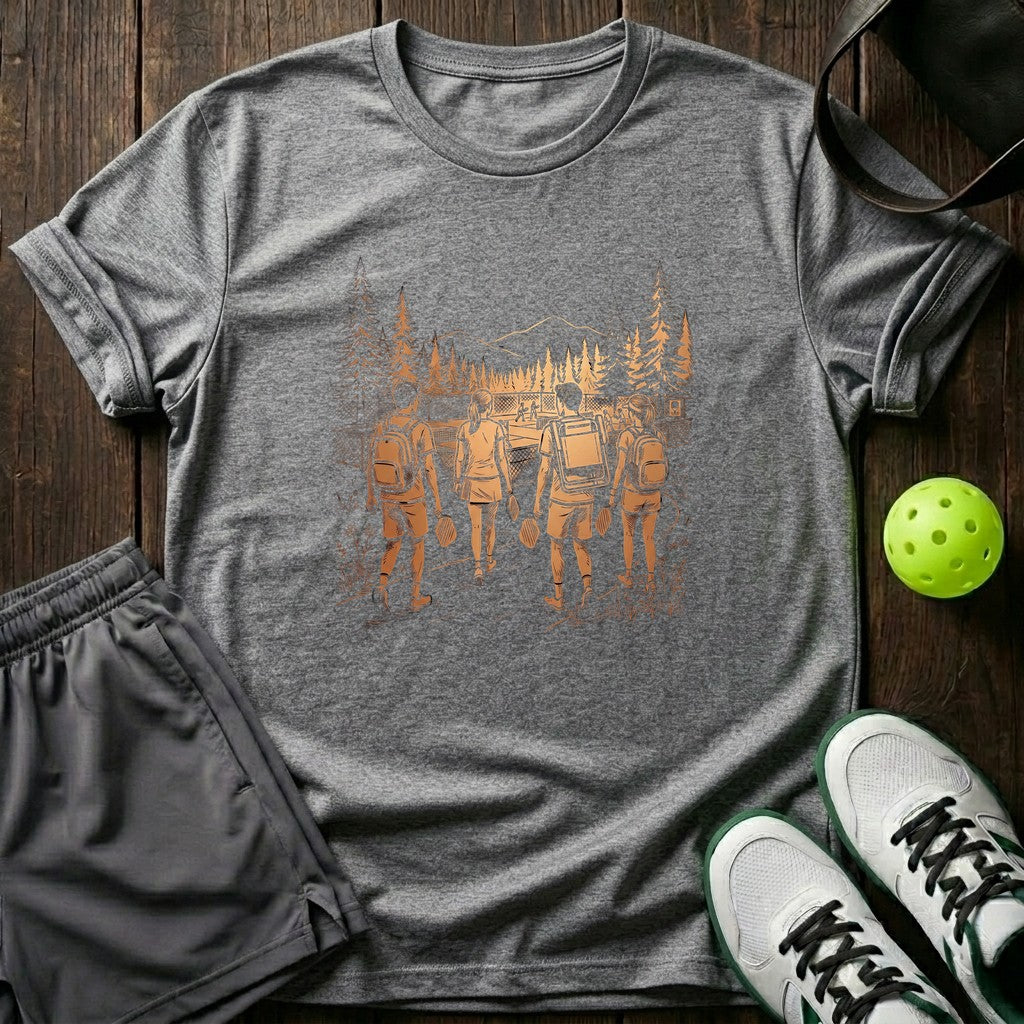 Squad Forest Walk Line Art Graphic T-Shirt