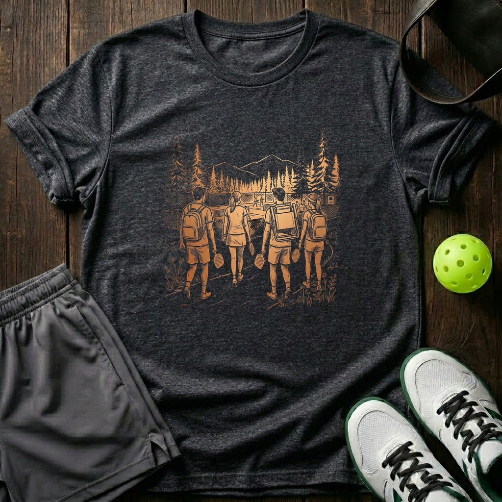 Squad Forest Walk Line Art Graphic T-Shirt