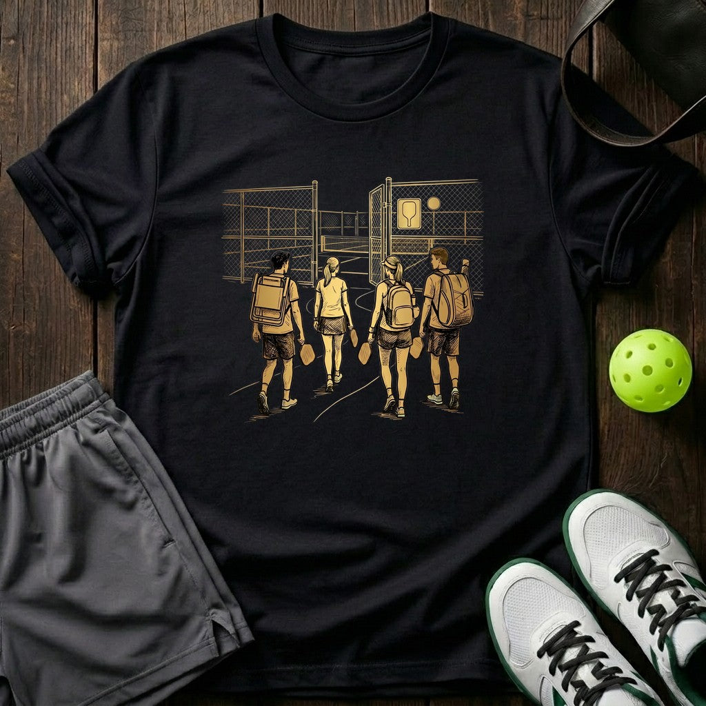 Court Walk Golden Sketch Graphic T-Shirt