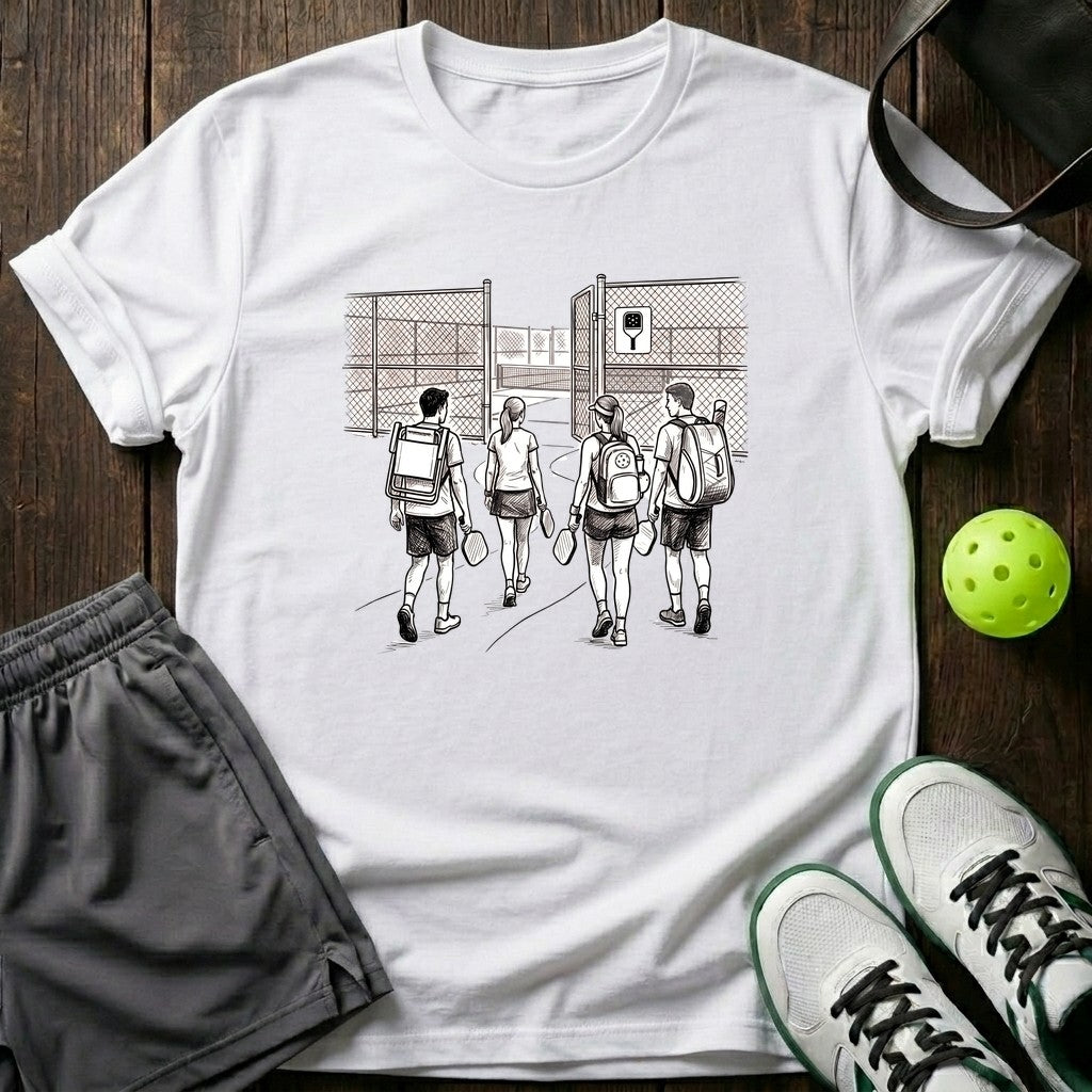 Court Walk Golden Sketch Graphic T-Shirt