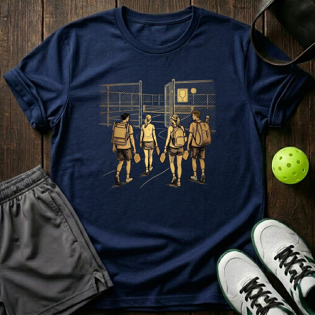 Court Walk Golden Sketch Graphic T-Shirt