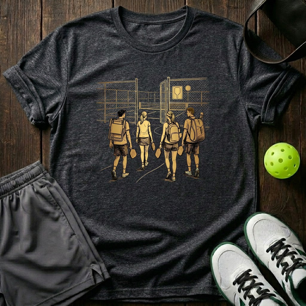 Court Walk Golden Sketch Graphic T-Shirt