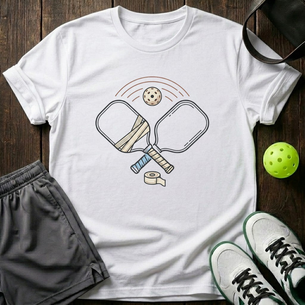 Crossed Paddles Retro Gold Illustration Graphic T-Shirt