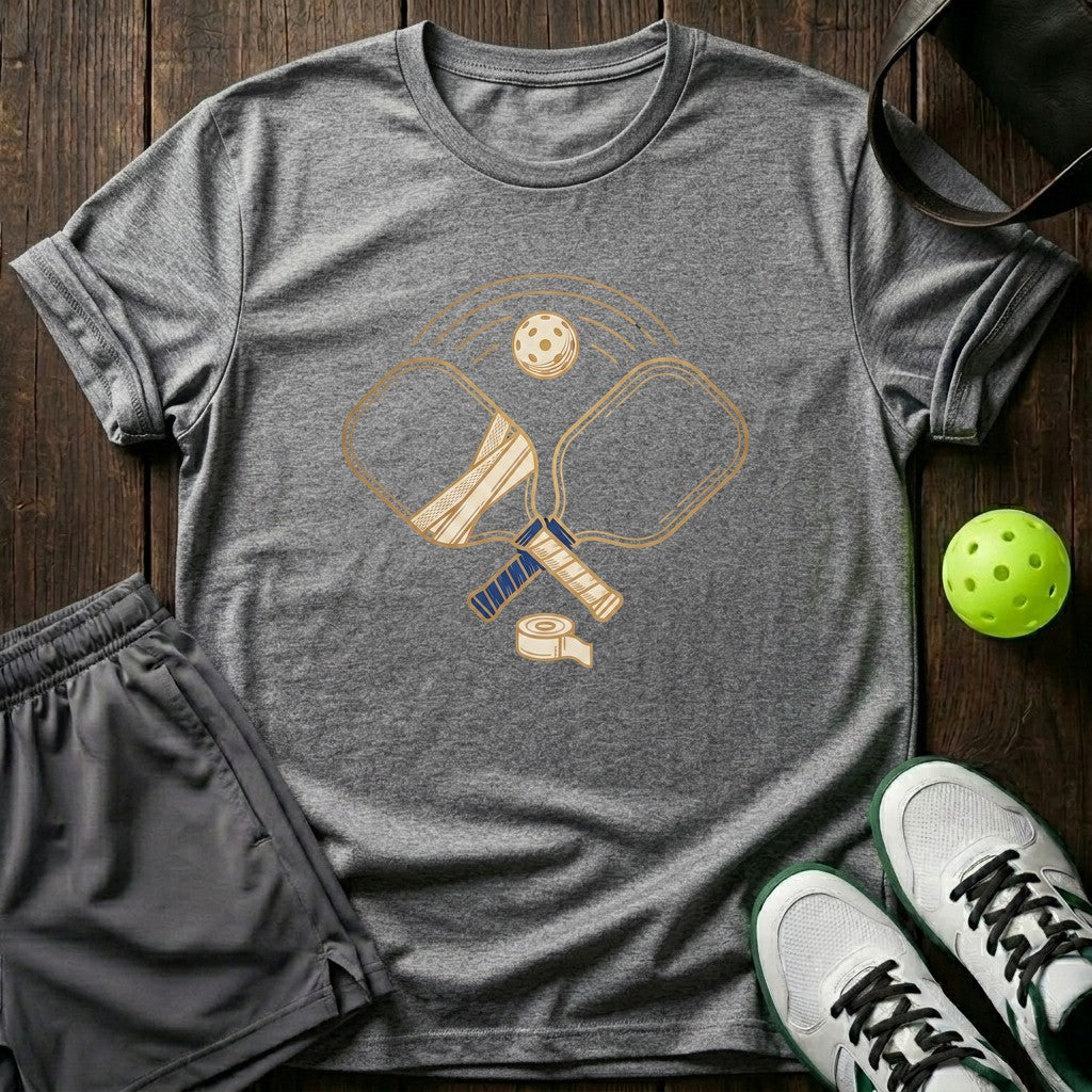 Crossed Paddles Retro Gold Illustration Graphic T-Shirt