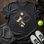 Crossed Paddles Retro Gold Illustration Graphic T-Shirt
