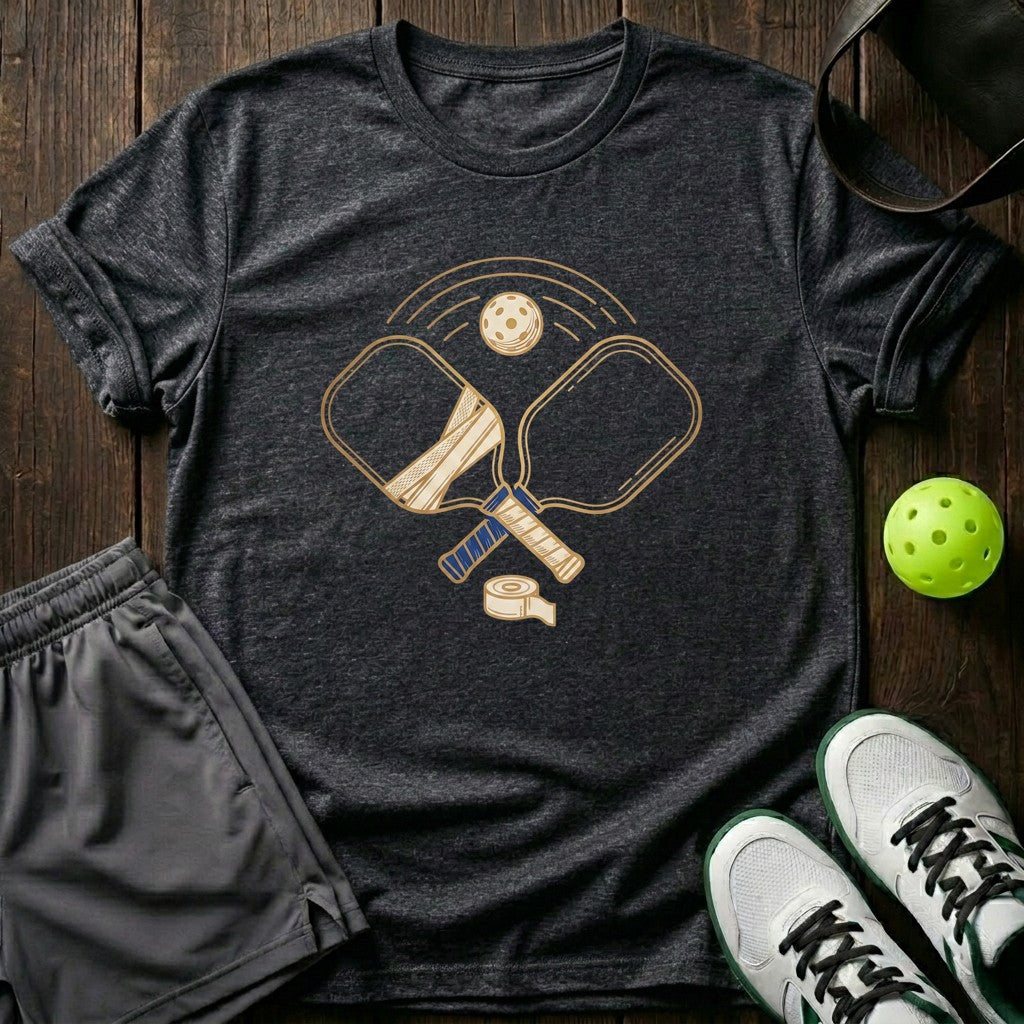 Crossed Paddles Retro Gold Illustration Graphic T-Shirt