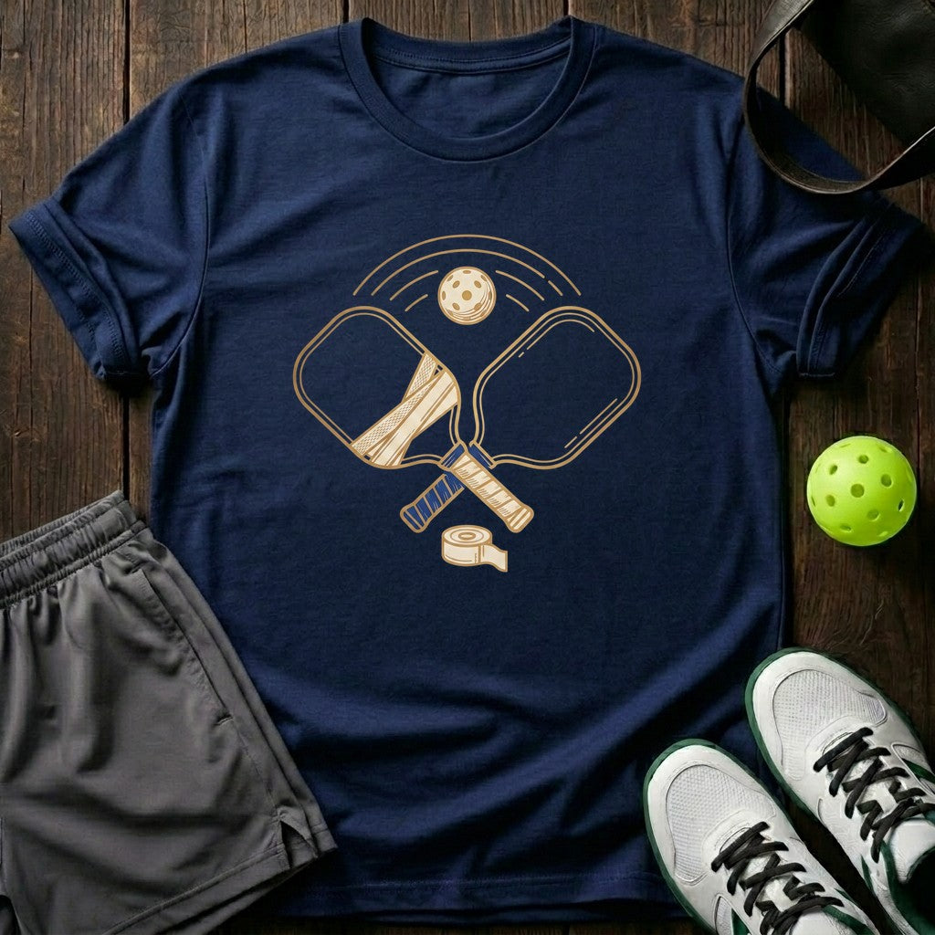 Crossed Paddles Retro Gold Illustration Graphic T-Shirt