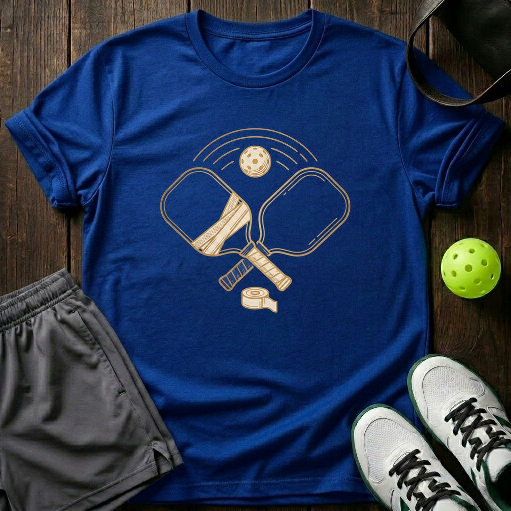 Crossed Paddles Retro Gold Illustration Graphic T-Shirt