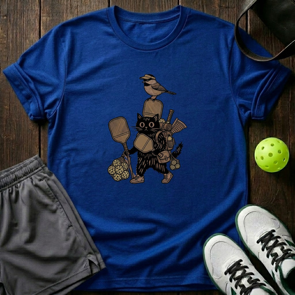 Cat Adventure Engraving Graphic T-Shirt