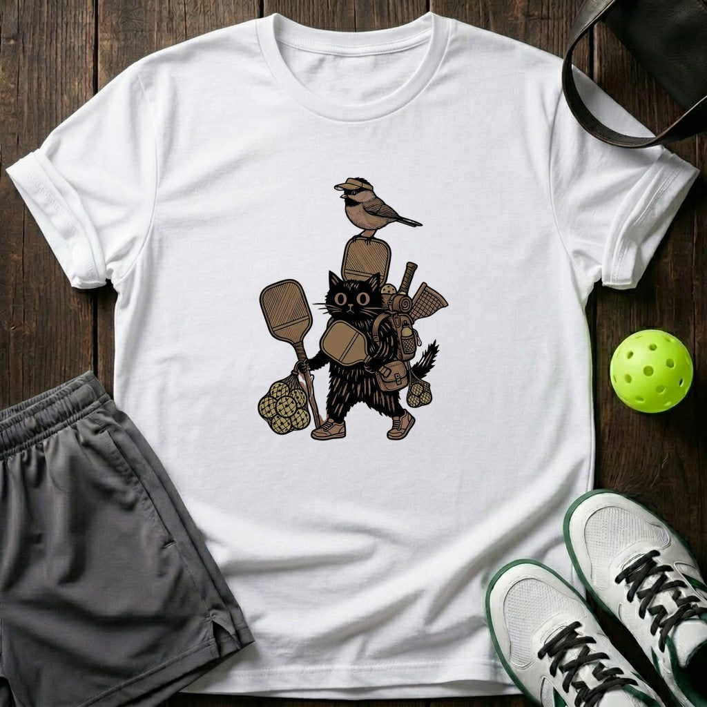 Cat Adventure Engraving Graphic T-Shirt