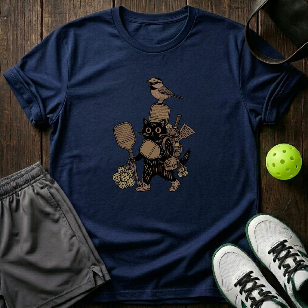 Cat Adventure Engraving Graphic T-Shirt