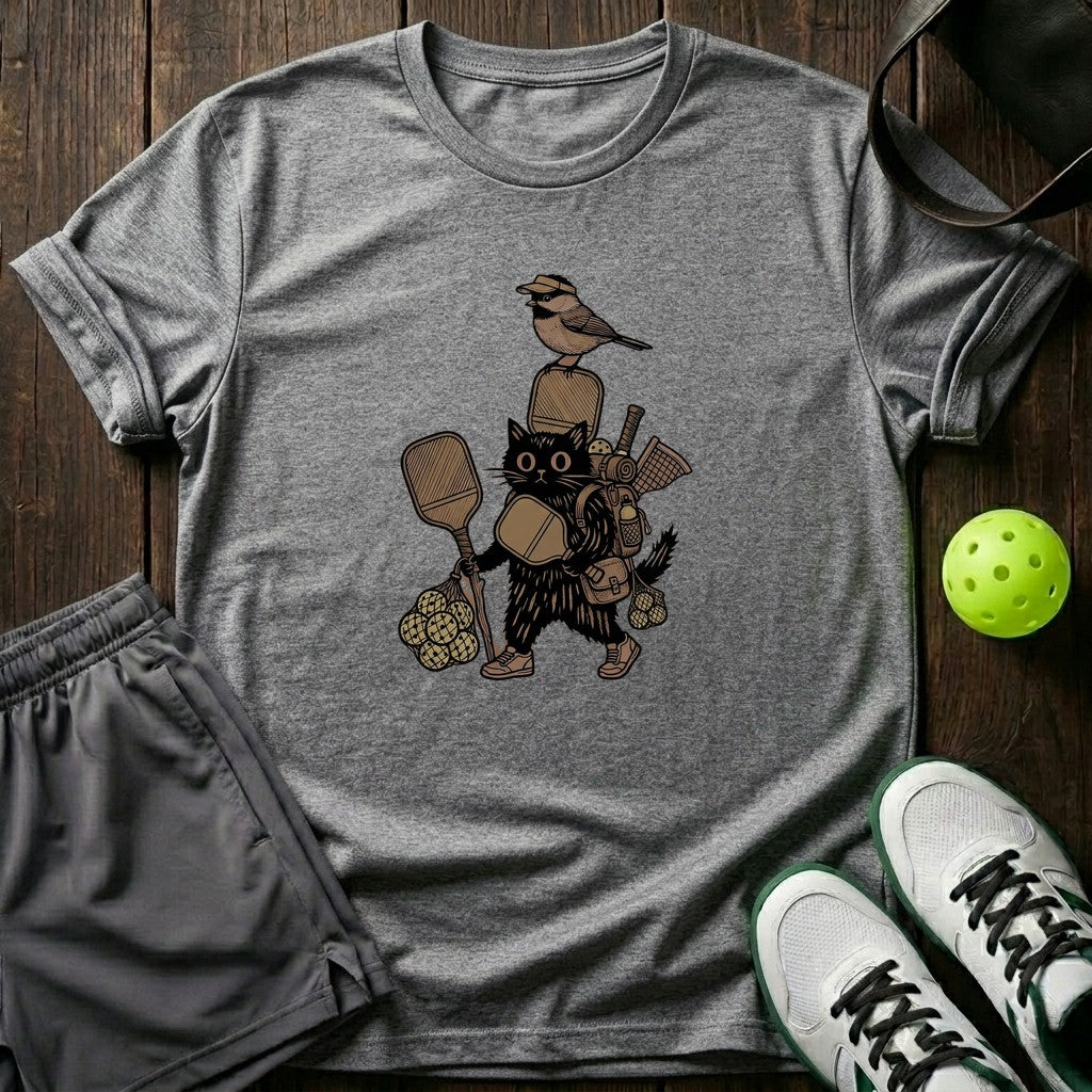 Cat Adventure Engraving Graphic T-Shirt