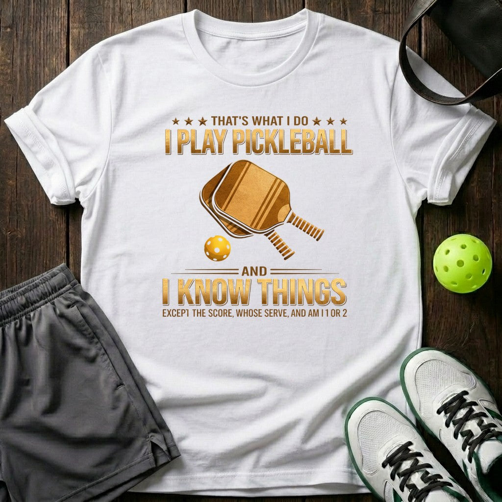 I play pickleball I know things T-Shirt