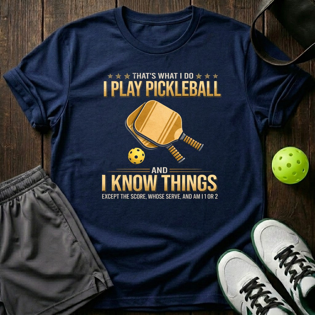 I play pickleball I know things T-Shirt