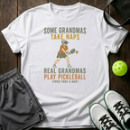 Real Granmas Play Pickleball T-Shirt — White