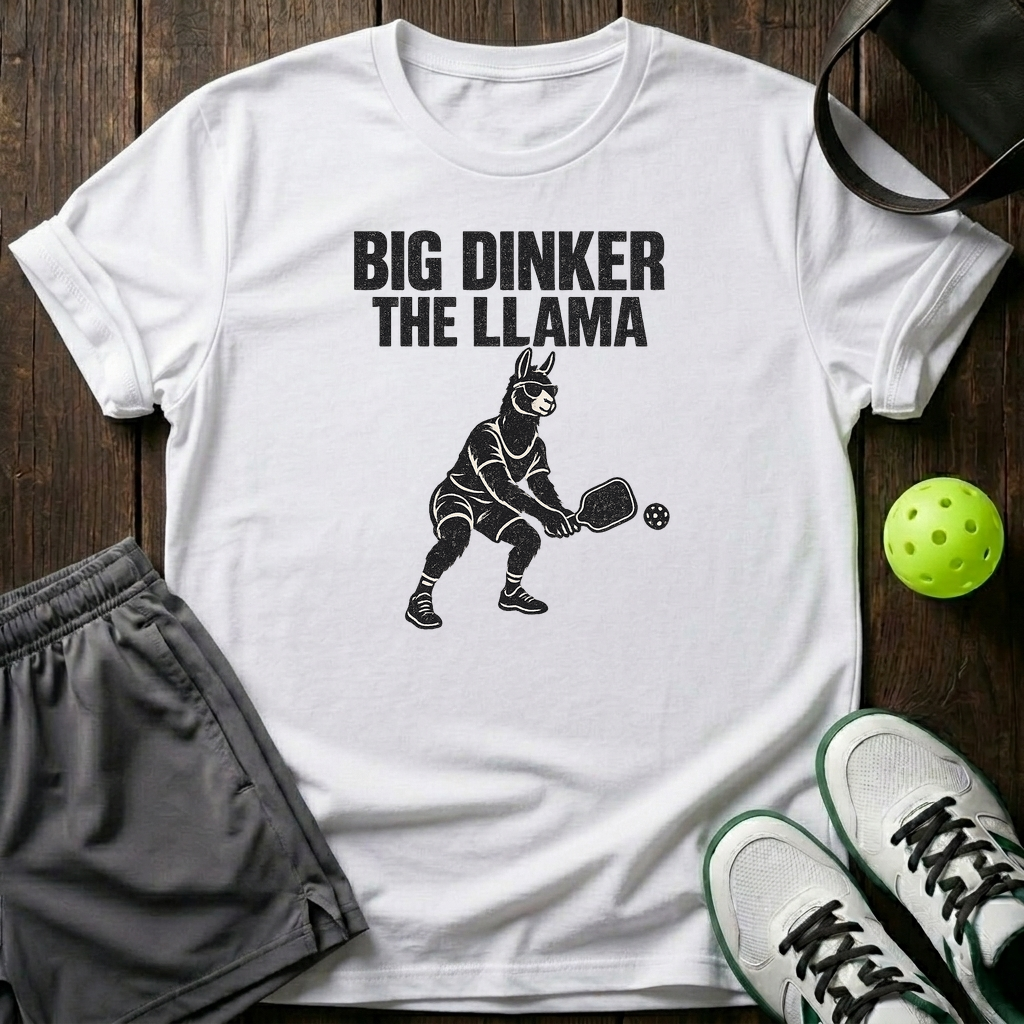 Big Dinker Llama T-Shirt — White