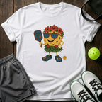 Hawaiian Pickleball Mascot Hula Skirt Crocs T-Shirt — White
