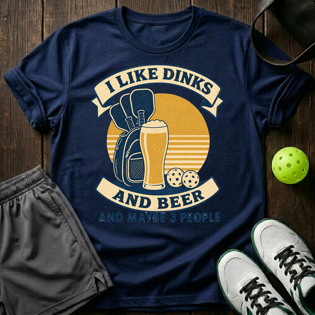 I Like Dinks And Beer T-Shirt — Navy