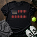 American Flag Made Of Paddles And Balls T-Shirt — Black