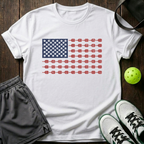 American Flag Made Of Paddles And Balls T-Shirt — White