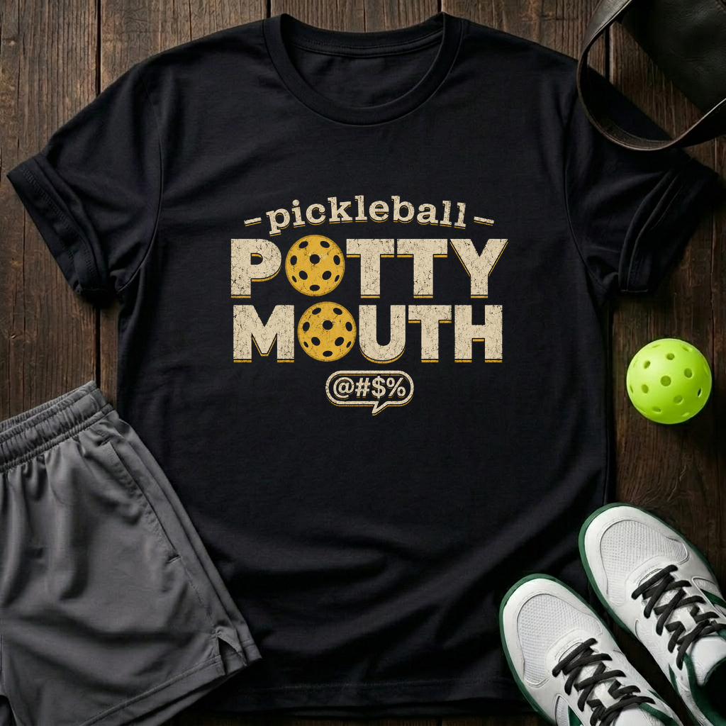 Pickleball Potty Mouth T-Shirt — Black