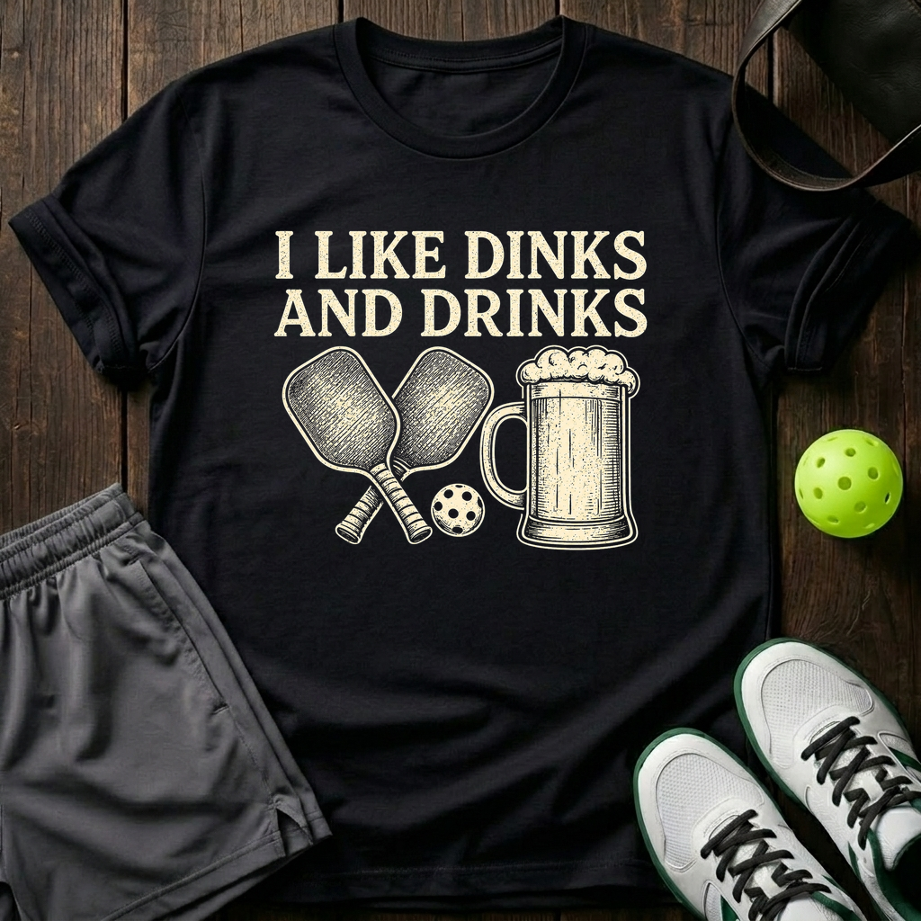 I Like Dinks And Drinks T-Shirt — Black
