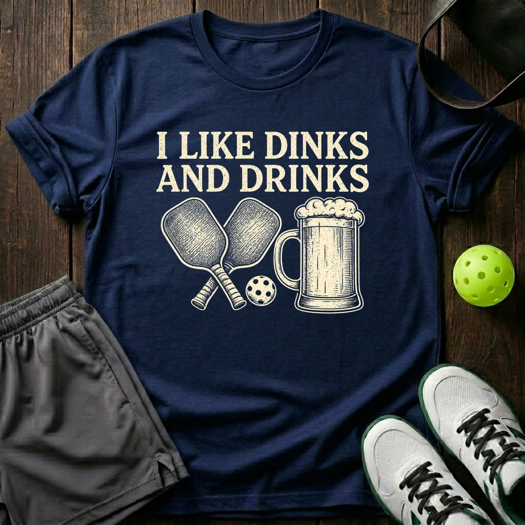 I Like Dinks And Drinks T-Shirt — Navy