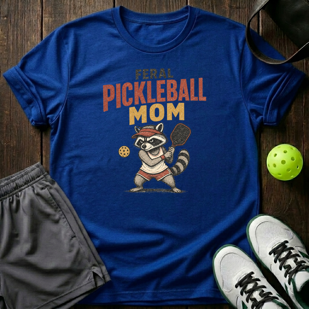 Feral Pickleball Mom T-Shirt — Royal