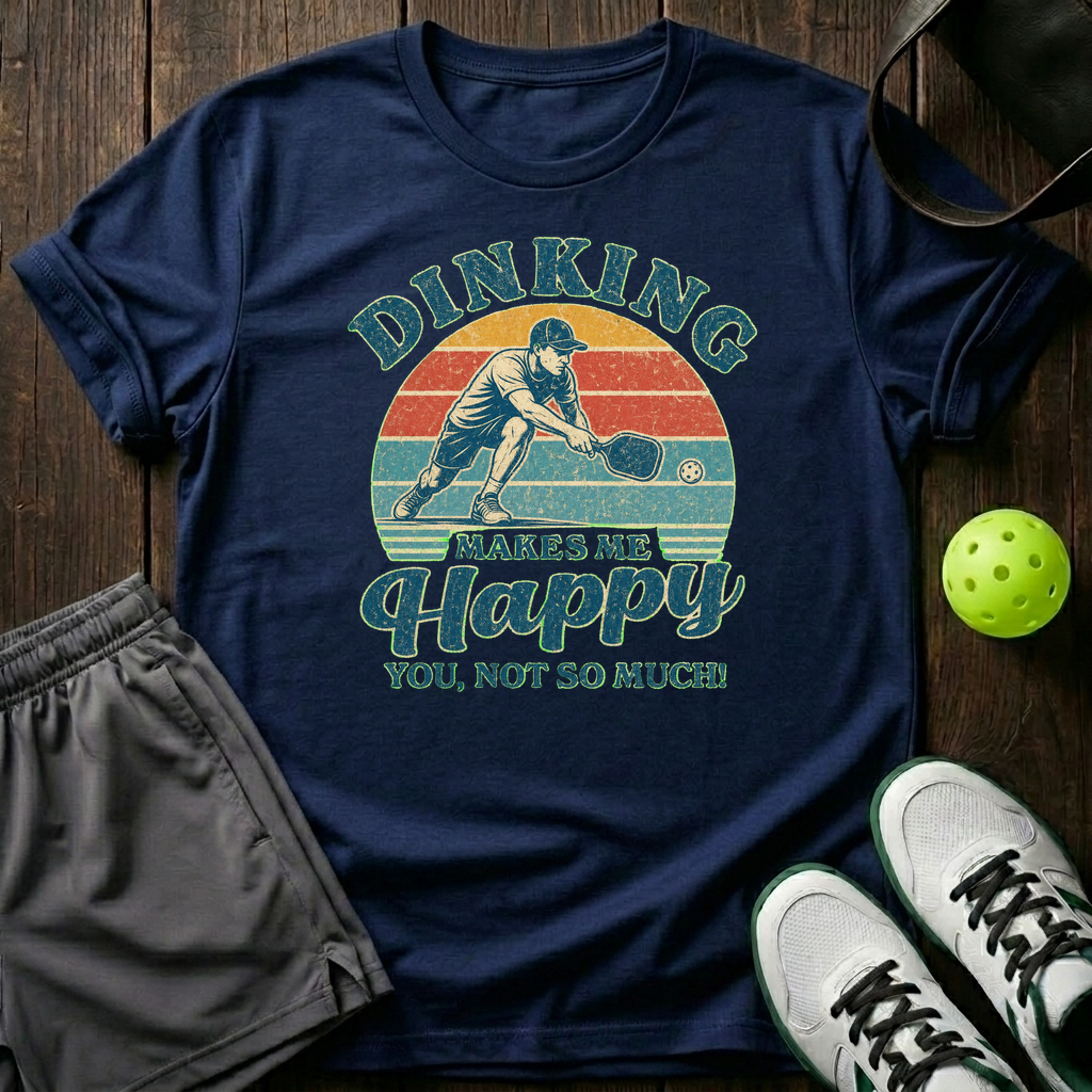 Dinking Make Me Happy T-Shirt — Navy
