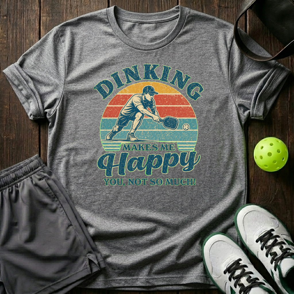 Dinking Make Me Happy T-Shirt — Sport Grey