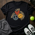 Peace Love Pickleball T-Shirt — Black