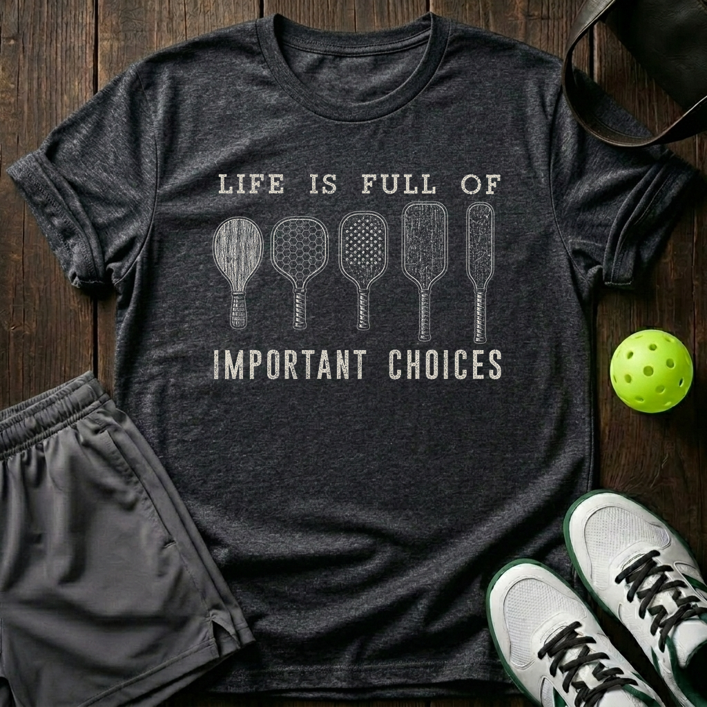 Life It Full Of Important Choices T-Shirt — Dark Heather