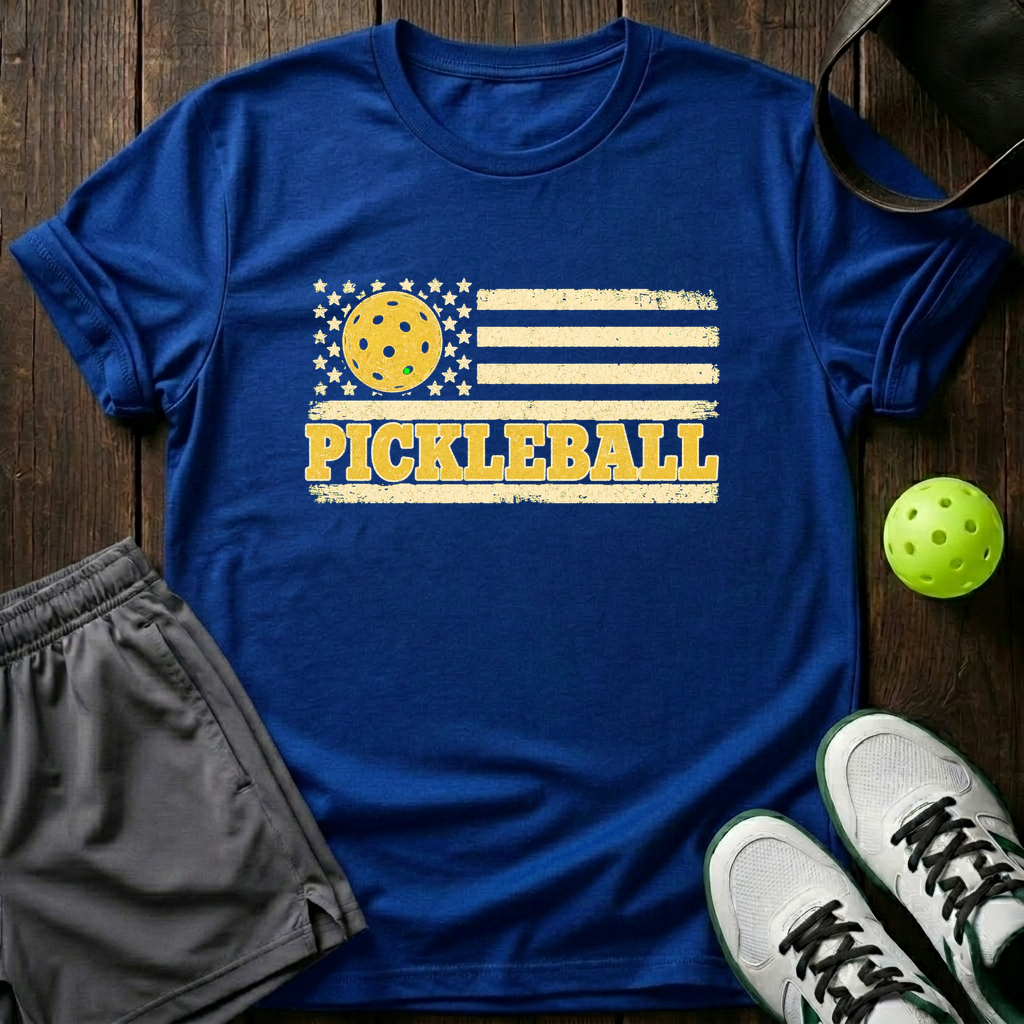 Pickleball Flag T-Shirt — Royal
