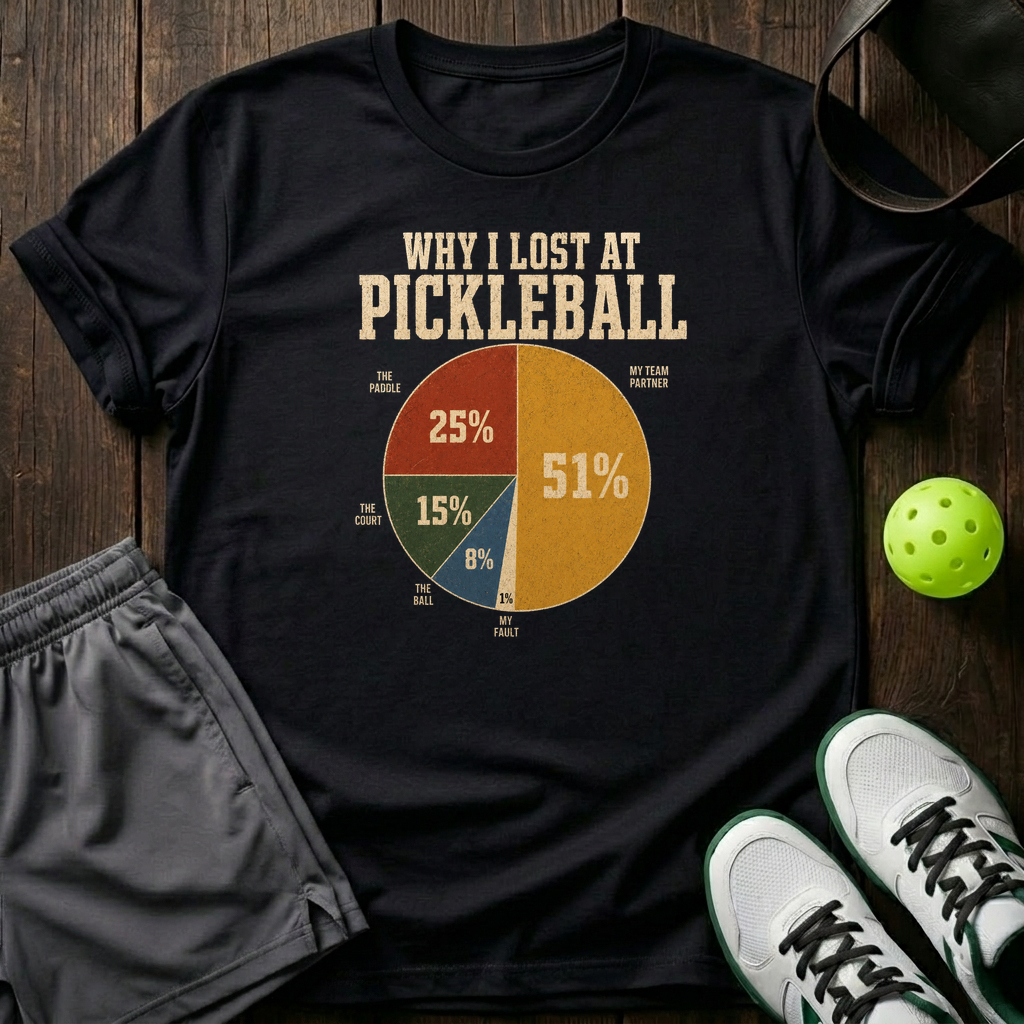Why I Lost At Pickleball T-Shirt — Black