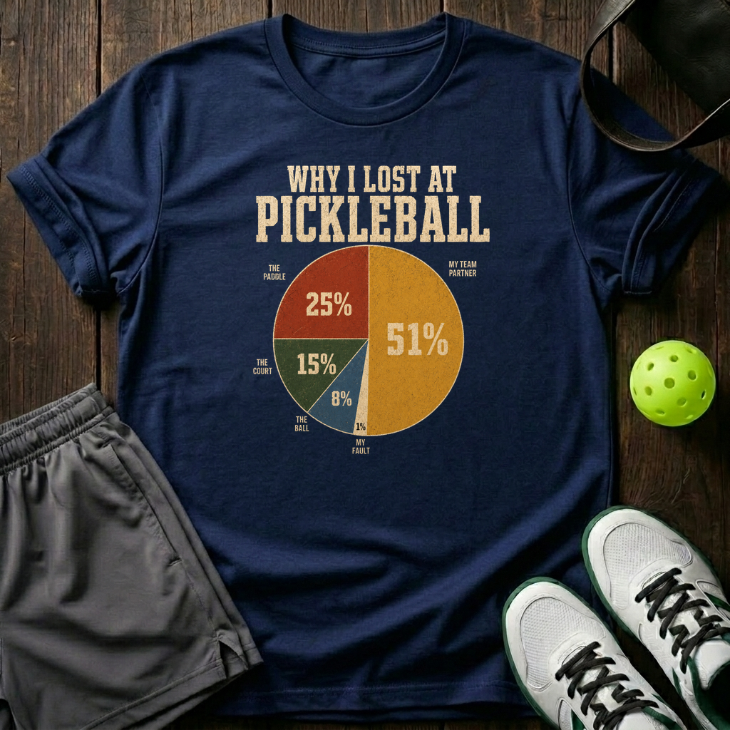 Why I Lost At Pickleball T-Shirt — Navy