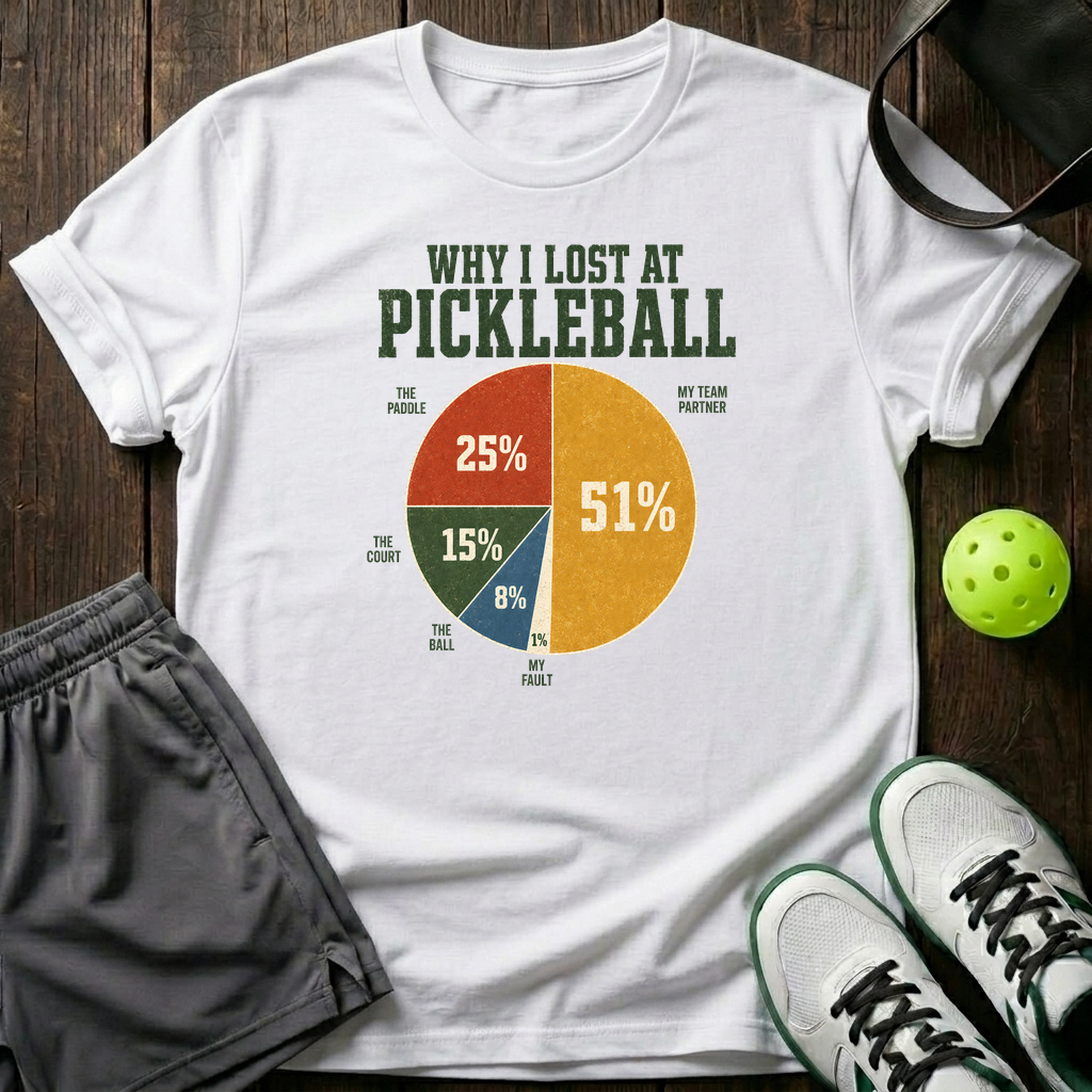 Why I Lost At Pickleball T-Shirt — White