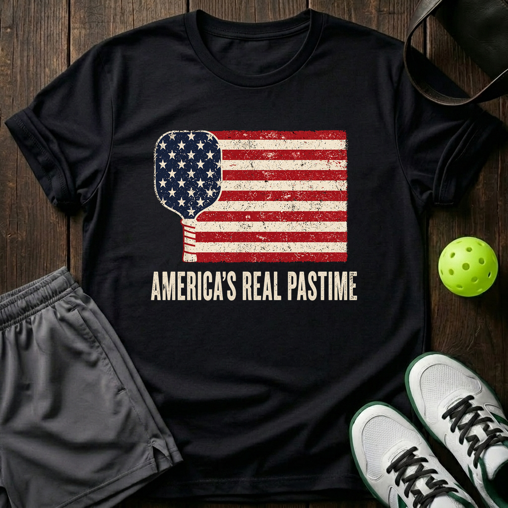 America's Real Pastime T-Shirt — Black